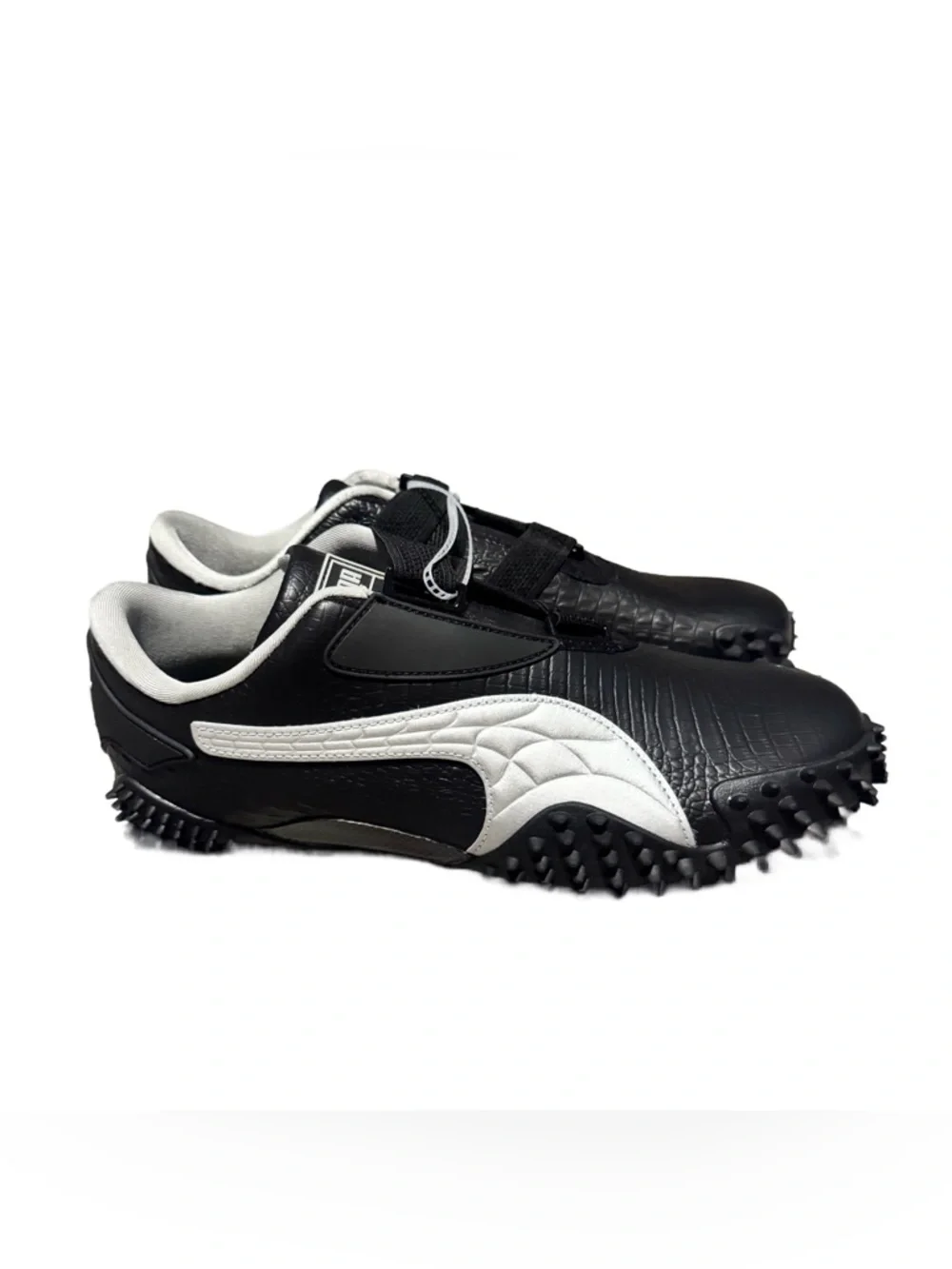 Puma Black and White Men's Spike-Studded Athletic Sneakers